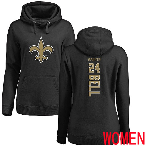 New Orleans Saints Black Women Vonn Bell Backer NFL Football #24 Pullover Hoodie Sweatshirts->women nfl jersey->Women Jersey